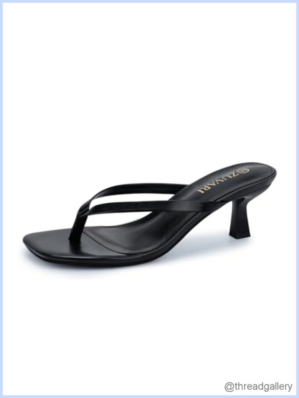 Women's Square Toe Flip Flop Kitten Heel Sandals Low Heel Slip On